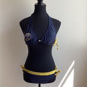 Buffalo Sabres NHL Navy and Yellow Women's Swim Bikini